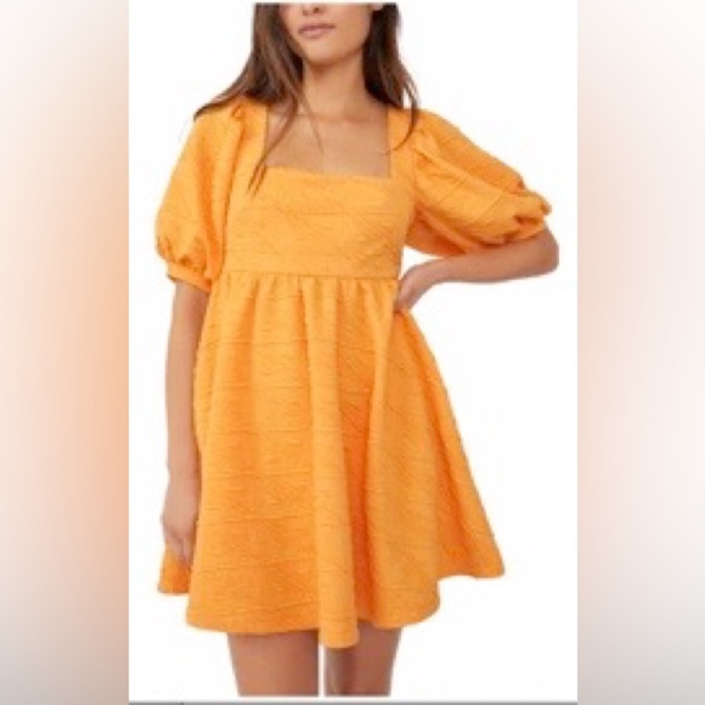 NEW Free People Violet Minidress in Carrot Ginger- Size S